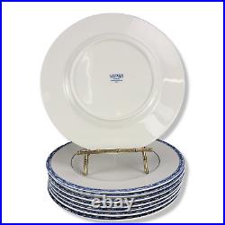 Vintage Ralph Lauren Dinner Plates Mandarin Blue White Set Of (8) 2000