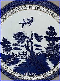 Vintage Royal Doulton porcelain cake plate Booths Real Old Willow 11 blue white