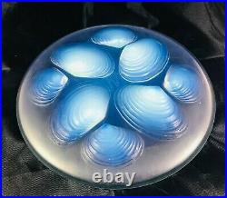 Vintage Sabino France Art Glass Opalescent Clam Shell Relief 6 1/4 Plate