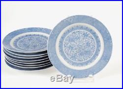 Vintage Set Of 9 Chinese Porcelain Blue & White Transferware Plates