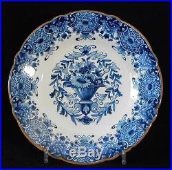 Vintage Tichelaar Makkum Holland charger, delft blue white plate dish 35cm 13.7