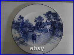Vintage Very Rare Shelley'blue Devon' Blue And White Porcelain Dinner Plate