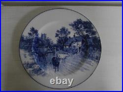 Vintage Very Rare Shelley'blue Devon' Blue And White Porcelain Dinner Plate