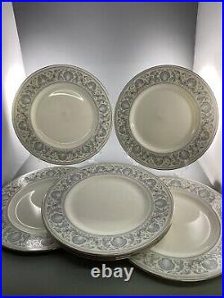 Vintage Wedgwood Dolphin White Dinner Plate Set Of 7 R4652 Stunning