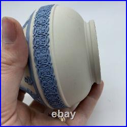 Vintage Wedgwood Greek Reverse Blue On White Jasperware Etruscan Jug Pitcher