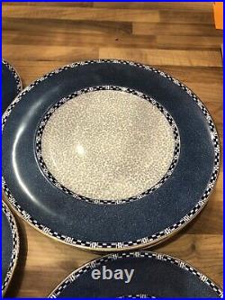 Vintage royal doulton no 704174 blue and white selection of plates