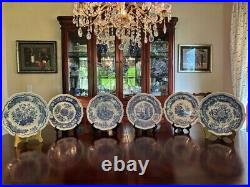 Vintagethe Spode Blue Room Collection Regency Series, Six Plates Set #306