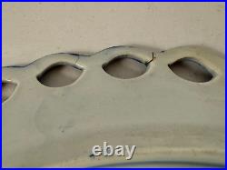 Vtg Possibly Antique Blue & White Transfer Porcelain Reticulated Oval Plate Tray