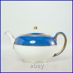 Vtg. Wedgwood X8996 Blue Sponged Band Porcelain Teapot, Possibly Swinburne