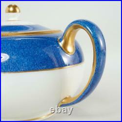 Vtg. Wedgwood X8996 Blue Sponged Band Porcelain Teapot, Possibly Swinburne