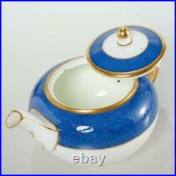 Vtg. Wedgwood X8996 Blue Sponged Band Porcelain Teapot, Possibly Swinburne