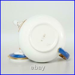 Vtg. Wedgwood X8996 Blue Sponged Band Porcelain Teapot, Possibly Swinburne