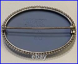WEDGWOOD JASPERWARE Silver Pin Brooch Cherub CAMEO 1955 Antique MINT