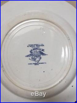 W. Adams & Co. Souvenir Blue & White 1692 SALEM WITCH Staffordshire Plate c. 1900