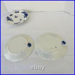 W. H. Grindley England ROSE Blue Flow Set of 6 Dessert Plates 7 Antique