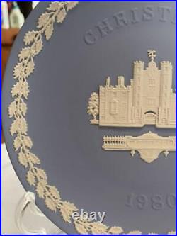 Wedgwood #574 Jasperware Christmas Plates 1980 Blue