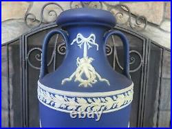 Wedgwood Blue Jasperware 15 Tall Muses Trophy Vase Urn (c. 1910)