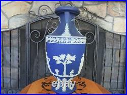 Wedgwood Blue Jasperware 15 Tall Muses Trophy Vase Urn (c. 1910)