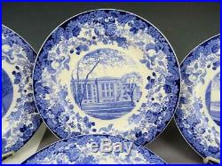 Wedgwood Blue & White Harvard University 10 1/2 Dinner Plates Set of Six