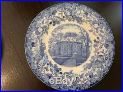 Wedgwood Blue & White Harvard University 10 1/2 dinner plates set of six
