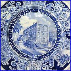 Wedgwood Columbia College Dinner Plates Blue White Transferware Set of 9 1930's