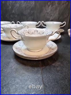 Wedgwood Dolphins Set of 6 Soup Coupes with Saucers & Bread Plates Rare