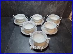 Wedgwood Dolphins Set of 6 Soup Coupes with Saucers & Bread Plates Rare
