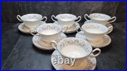 Wedgwood Dolphins Set of 6 Soup Coupes with Saucers & Bread Plates Rare