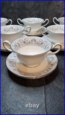 Wedgwood Dolphins Set of 6 Soup Coupes with Saucers & Bread Plates Rare