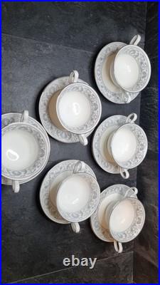 Wedgwood Dolphins Set of 6 Soup Coupes with Saucers & Bread Plates Rare