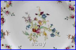 Wedgwood English Porcelain Set of 10 Dinner Plates Floral & Blue Enamel X9498