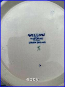Wedgwood Etruria Willow Large Squat Blue 2 1/2 Pt White Deco Styled Teapot Vgc
