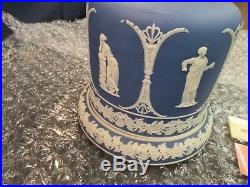 Wedgwood Jasperware Saver Keeper Dessert Dome Plate Cake Dish Covered Blue LId