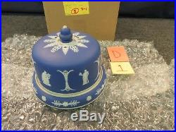 Wedgwood Jasperware Saver Keeper Dessert Dome Plate Cake Dish Covered Blue Roman