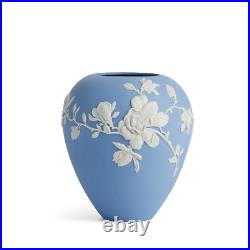 Wedgwood Magnolia Blossom Blue Large Jasper Vase Brand New