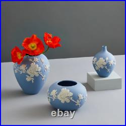 Wedgwood Magnolia Blossom Blue Large Jasper Vase Brand New