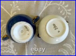 Wedgwood Swinburne Blue x Four Trios Teacups Saucers Cake Tea Plates Jug, Sugar