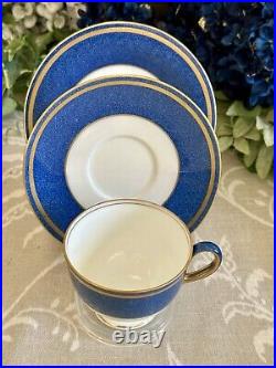 Wedgwood Swinburne Blue x Four Trios Teacups Saucers Cake Tea Plates Jug, Sugar