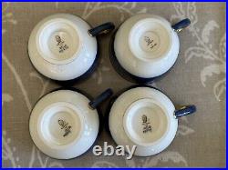 Wedgwood Swinburne Blue x Four Trios Teacups Saucers Cake Tea Plates Jug, Sugar