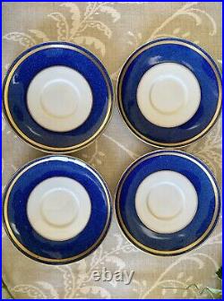 Wedgwood Swinburne Blue x Four Trios Teacups Saucers Cake Tea Plates Jug, Sugar