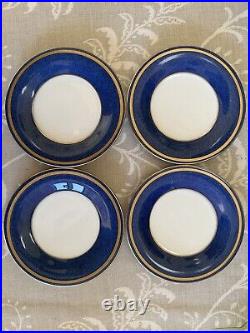 Wedgwood Swinburne Blue x Four Trios Teacups Saucers Cake Tea Plates Jug, Sugar