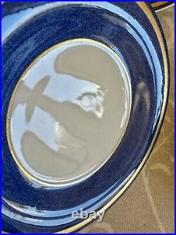 Wedgwood Swinburne Blue x Four Trios Teacups Saucers Cake Tea Plates Jug, Sugar