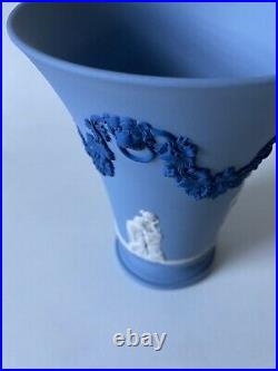 Wedgwood Tri-color Jasper ware Cobalt Blue White Vase Signed Lord Wedgwood 1988