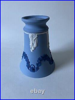 Wedgwood Tri-color Jasper ware Cobalt Blue White Vase Signed Lord Wedgwood 1988