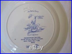 Wedgwood Us Military Academy West Point Blue & White Plates Complete Set Of 12