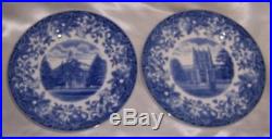 Wedgwood Vassar 12 College Dinner Plates Blue & White Circa 1929