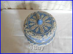 Wedgwood blue/white jasperware cherub cheese, cake dome withunder plate