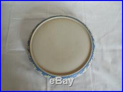 Wedgwood blue/white jasperware cherub cheese, cake dome withunder plate