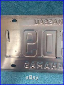 White On Blue Diplomatic Corps CD9 Authentic Nassau Bahamas License Plate RARE