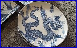 Williams Sonoma Seoul asian korean blue white set of 21 dinner salad bowl plates